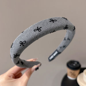 Zy thời trang đơn giản màu đen và màu xám Polka Dot Sponge headband cho phụ nữ thời trang phong cách Hàn Quốc cô gái mặt rửa Headband