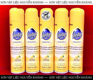 🟡 Pledge Bình Xịt Đánh Bóng Gỗ 330ml Hương Chanh – Xịt Làm Sạch & Bóng Nội Thất Gỗ Chính Hãng