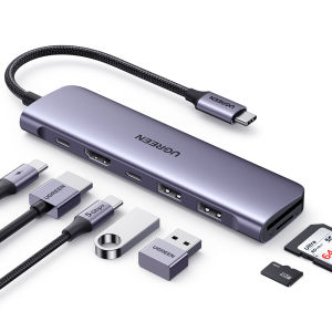 UGREEN USB C Hub 7 in 1 Type C to HDMI 4K/30Hz PD 100W 5Gbps for iPad Air 4 2020 Ipad Pro 2021 iPad Pro 2020/MacBook SAMSUNG S20+ Huawei P40 Mate 20 Lenovo Thinkpad