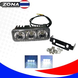 Lampu sorot 3 led e03 cwl 12v pc 30w lampu sorot led 3 mata 2 mode diam dan flash set breket dudukan