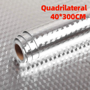 10M Aluminium Foil Kitchen Stickers Self Adhesive Cube Design Waterproof & Oilproof  & Mildewproof Heat Resistance