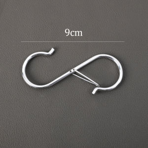 Feelife 1/10pcs S Shaped Metal Hanging Hooks Safety Buckle Design Windproof Hook Hanging Heavy Duty Hook Clasp for Kitchen Storage