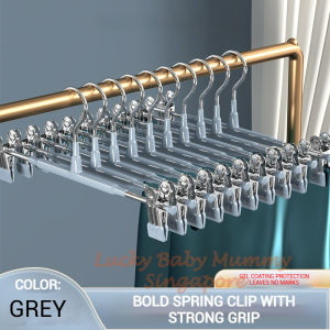 Pants Hangers with Anti-Slip Clips Skirt hangers with Clips Strong Clamping Force Hanger  Free Adjustable Clips Hanger