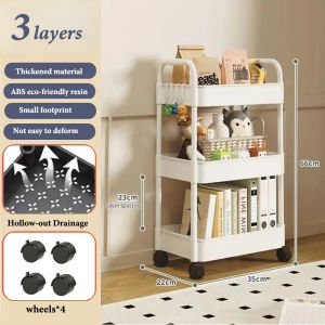 Plastic Storage CartMultifunction Utility Rolling Cart Kitchen Storage OrganizerMobile Shelving Unit Cart with Wheels for BathroomLaundryLiving Room