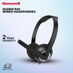Honeywell Suono P40 Wired Headphones (Black) - HC000601/AUD/WHP/BLK/USB