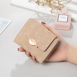 Tôi Biết Ví da thiết kế lá thanh lịch cho phụ nữ-đồ đựng thẻ nhỏ gọn và phong cách với ví đựng tiền xu 2025 mới