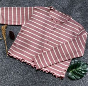 BLOUSE CARDIGAN CROP SALUR WAFER PREMIUM