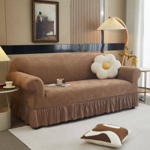 Solid Color Skirt Edge Wrapped Sofa Cover Elastic All Inclusive All Season Universal Sofa Protective Cover