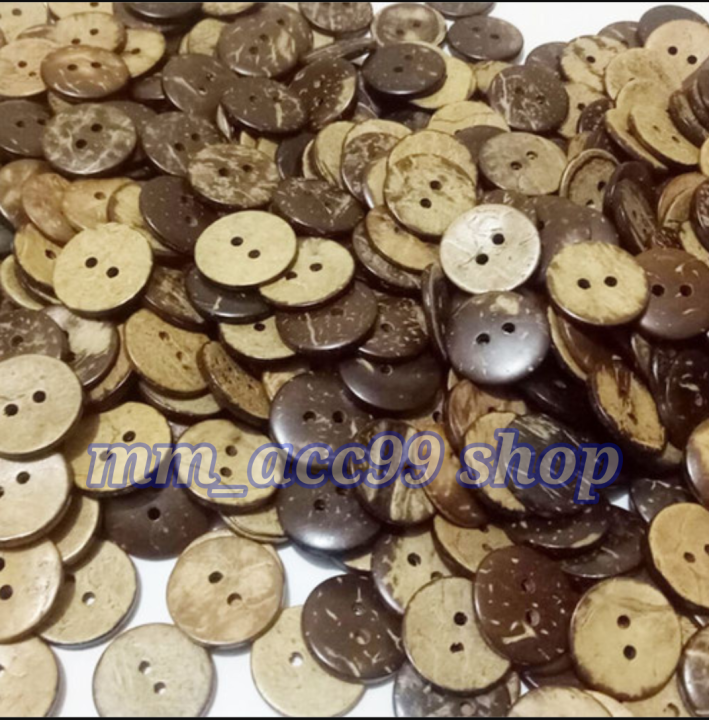 Kancing Kayu COD Kancing Baju Batok Diameter 18 mm isi 100Pcs / kancing batok 1,8 cm ...