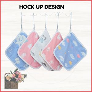 Baby Handkerchief 6 Layer Cute Cartoon Sapu Tangan Kartun Cotton Super Soft Gauze Newborn Baby Hand Towel Wash Cloth Infant Bib Face Wipe Burp Cloth With Lace
