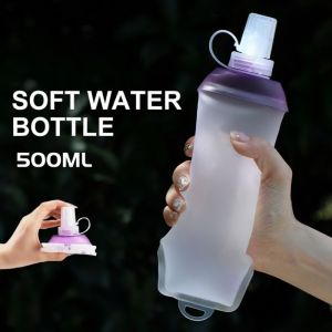 500ML Collapsible Water Bottle TPU Flask for Marathon Trail Running Jogging Camping Cycling