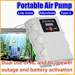 Aquarium Air Pump Portable Oxygen Pump Type C Rechargeable Battery Display Fishing Bait Tank Travel