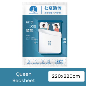 Travel disposable bed sheet bedding quilt cover pillow case for single and double queen size bed for hotels hostels