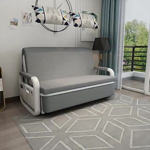 BAIERDI Simple Multifunctional Foldable Sofa Bed Practical All-In-One Sofa Bed Comfortable Cushion Sturdy Frame Space Saving For Living Room 150*70*46CM