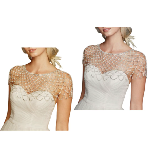 Luxurious Rhinestoned Fringed Shoulder Wrap for Fashion Forward Women Special Event Bridal Shawl Elegant Cover Up