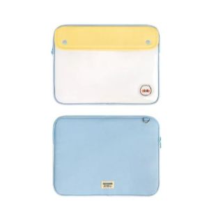 Sleeve Pouch Sarung Tas Bag Case Ipad Tab Tablet Macbook Air Pro Laptop Asus Acer Lenovo HP Huawei 11 12 13 14 15 inch Motif Gambar Kartun Cartoon Kakao Warna Biru Soft Blue Kuning Cute Lucu Murah Transparan Mika Waterproof Korean Model  Shockproof
