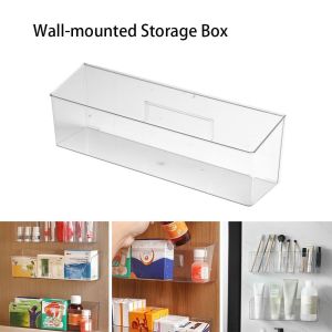 78YUANFF Wall-mounted Storage Box Punch-free Large Capacity  Storage Boxs  Transparent Classification Storage Rack