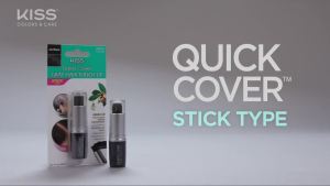 RED by Kiss Quick Cover Root Touch Up Stick Water-Resistant Temporary Gray Hair Concealer with Brush for Roots and Beard Long-Lasting Coverage Easy Application (1 Pack Black)