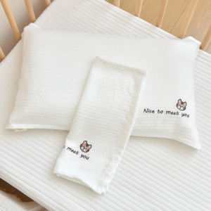 Summer Cool Ice Silk Baby Pillowcase Natural Bamboo Fiber Pillow Towel Cartoon Embroidery Pillow Case