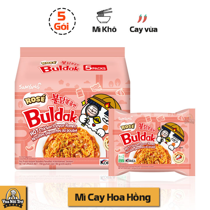 5 Gói mì khô gà cay hoa hồng Rose Buldak Samyang 140g/gói | Lazada.vn