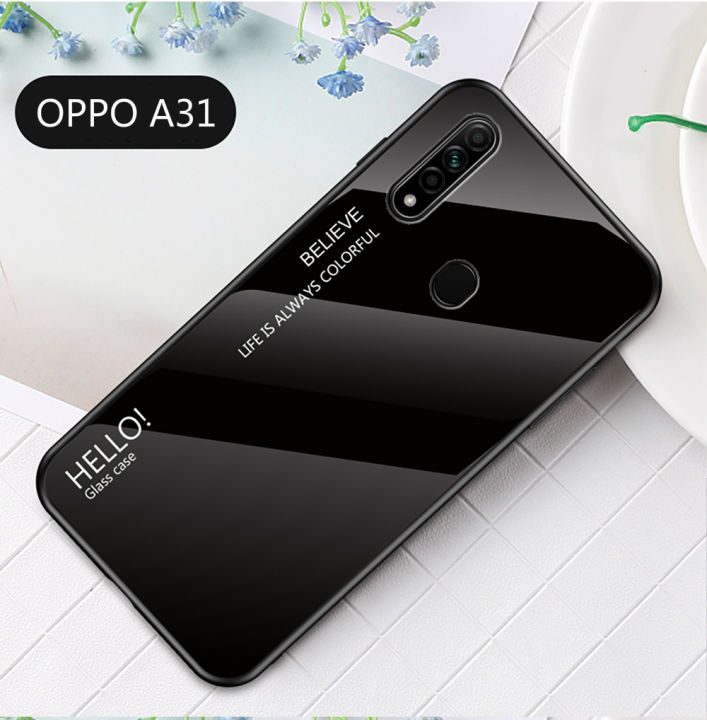 For OPPO A31 Case GradiGradient Tempered Glass Phone Case For OPPO