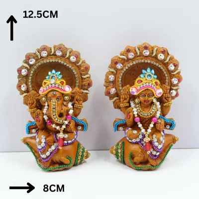 Lakshmi Ganesh Idol Set Marble Resin for Pooja Gift Showpiece Vastu Home Decor