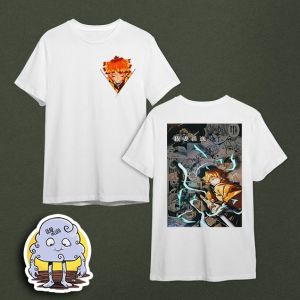Demon Slayer White T-Shirt Design for Kids/Women/Men