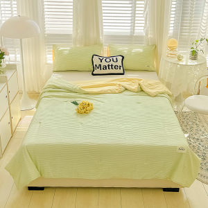 Bubble Gauze Summer Comforter Set Soft Breathable Hygroscopic Single Double Blanket Summer Cooling Air-conditioned Quilt Set Thin Cool Blanket Pure Color