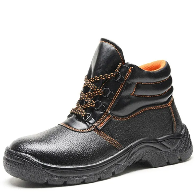 SMITHSON】 Heavy Duty Black Leather Safety Shoes Waterproof - Main Image