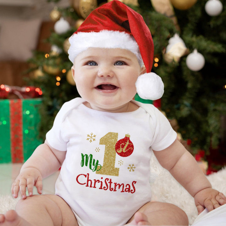 Merry Infant Christmas Clothes My 1st Christmas Baby Romper Xmas