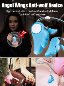 Selfdefense Alarm Selfdefense Device Glow Sense Of Security Compact And Compact Antiwolf Angel Wings Wolfproof Cute Cell Phone Pendant Safety Function Silent Outdoor