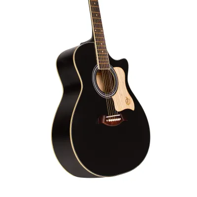 GITAR AKUSTIK MANDALIKA DE TICCO SERIES DTS-01TY-BK-KP INCLUDE SOFTCASE DAN SENAR GITAR CADANGAN
