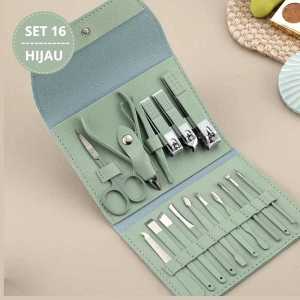 Set Gunting Kuku Manicure Pedicure 16 Pcs – Alat Perawatan Kuku Lengkap Stainless Steel Anti Karat dengan Case Portable Harga Ekonomis & Kualitas Premium