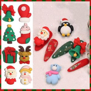 EXCES 10Pcs/Bag Large Cute Snowman Ornament DIY Craft Elk Animals 3D Nail Art Decoration Manicure Accessories Christmas Nail Charms Nail Jewelry
