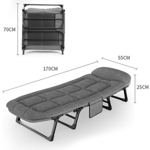 Lunch Break Loungers Folding Chair Office Nap Bed 4-levels Adjustable Heavy Duty Sofa Bed Portable Nap Beds with Foam