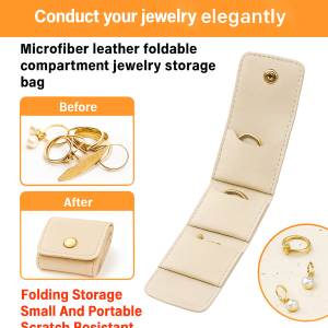 Compartment Jewelry Bag High-End Ring Storage Box Travel Portable Folding Earring Jewelry Light Luxury折叠分格首饰收纳袋