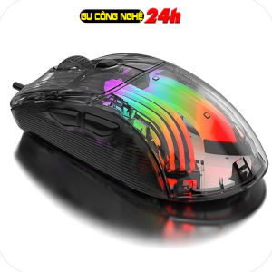 Chuột không dây XUNFOX XYH20/XYH52/XYH10 3 chế độ kết nối thiết kế trong suốt với đèn led RGB 16.8 triệu màu cực đẹp