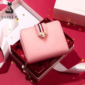 FOXER Women Leather Small Bifold Mini Wallet Card Holder