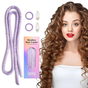 Băng đô tạo kiểu tóc xoăn không cần nhiệt dùng được qua đêm phù hợp cho cả tóc dài và tóc ngắn – loại băng đô tạo kiểu tóc xoăn mỏng không cần nhiệt dùng khi ngủ (màu đen).