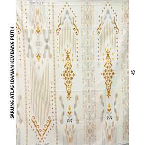 SARUNG ATLAS IDAMAN KEMBANG PUTIH MIX
