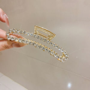 F4 Jepit Rambut Korea Bahan Alloy 7.8cm Bentuk Sabit Aksesoris Permata Jepitan Rambut Logam CD10