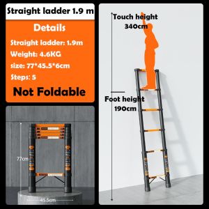 MODERN Telescopic ladder Foldable Ladder Heavy Duty ladder Multi Purpose ladder Aluminum ladder Adjustable ladder Thickened Portable Folding ladder Anti-slip Anti-corrosion Double Ladder Aluminum Alloy ladder Suitable for various scenes indoor outdoor