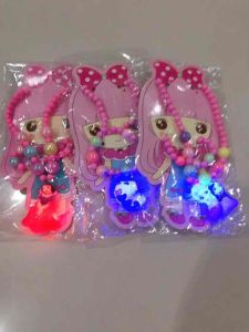 MALAYSIA READY STOCK Kids Girls Flash Light Frozen Unicorn Necklace Bracelet Set