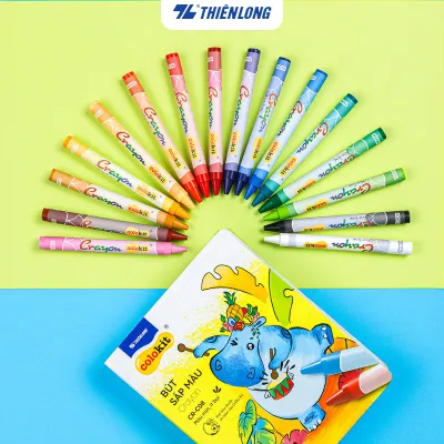 Bút sáp màu Thiên Long Colokit 16 màu mịn ít bụi đều màu an toàn cho bé tô màu vẽ tranh CR-C08