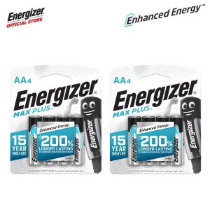 [Bundle of 2] Energizer Max Plus AA 4S Batteries Enhanced Energy Battery