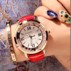 Jam Tangan Wanita Original Asli Air Net Langit Merah Versi Korea Fashion Temperamen Sederhana Jam Tangan Wanita Berlian Imitasi Musim Panas Ringan Mewah Niche