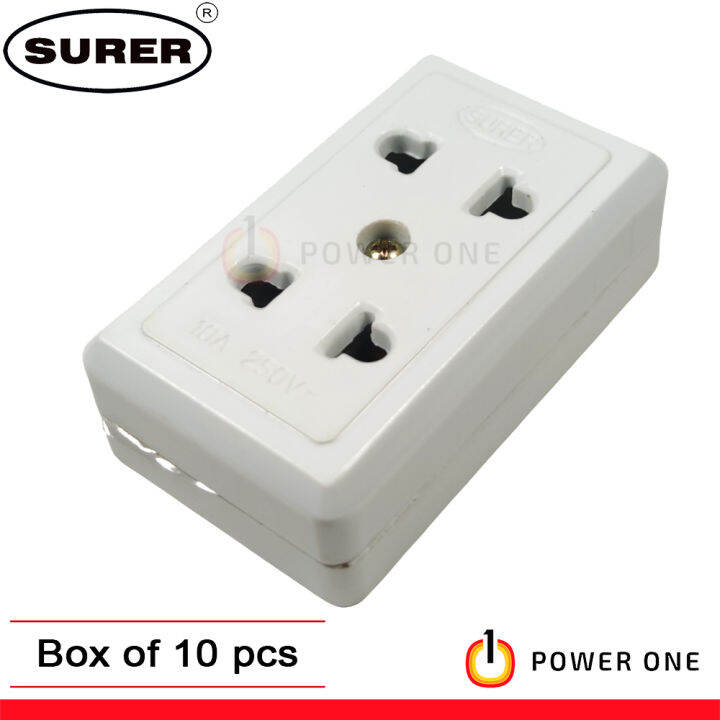 Surer 156 2 Gang Outlet Surface Type Box of 10pcs Lazada PH