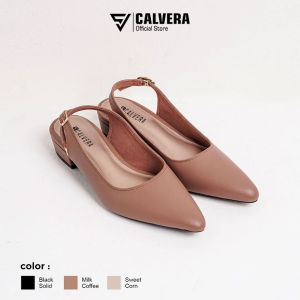 Sepatu Sandal Wanita Formal & Kerja Elegan Hak Pendek 3cm Anti Slip Kulit Sintetis Premium – Pilihan Warna Hitam Cream Mocca – Uk. 37-41 – Sepatu Cewek Elegan – Bisa COD