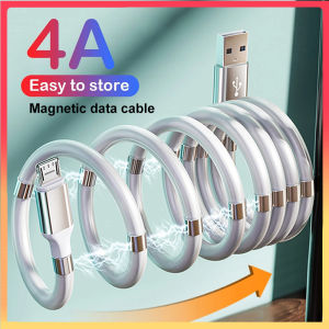 Electronic 4A Magnetic Rope Fast Charging Data Sync Cord for iPhone Samsung Xiaomi Huawei Vivo OPPO Micro Type-C Charger USB Data Line 1M 1.8M