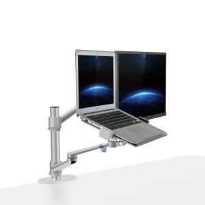 Monitor Arm & Laptop Arm [Pro Series] VESA Monitor Arm Desk Mounts Aluminum Desk Arm Stand/Holder [Dual Monitor Arm + Laptop Holder]